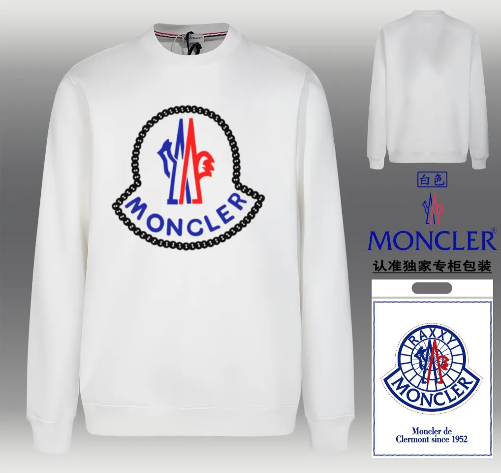 📦 📦 【 In Stock】 〖 𝐌𝐎𝐍𝐂𝐋𝐄𝐑~ 〗 440g 2024FW ， Premium Breathable Same Style ：Black White Size：S M L XL 2XL